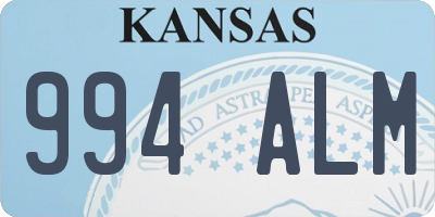 KS license plate 994ALM