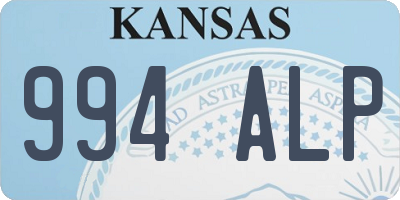 KS license plate 994ALP