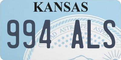 KS license plate 994ALS
