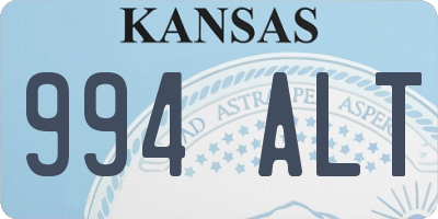 KS license plate 994ALT