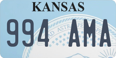 KS license plate 994AMA