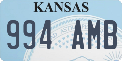 KS license plate 994AMB