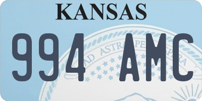 KS license plate 994AMC