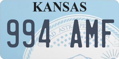KS license plate 994AMF