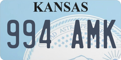 KS license plate 994AMK