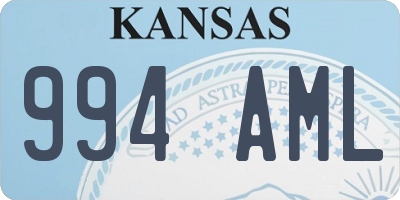 KS license plate 994AML
