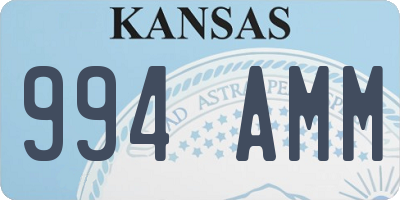 KS license plate 994AMM