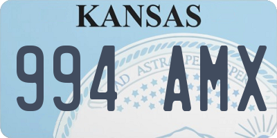 KS license plate 994AMX