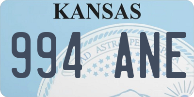 KS license plate 994ANE