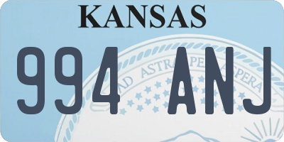 KS license plate 994ANJ
