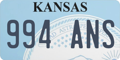 KS license plate 994ANS