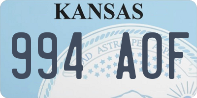 KS license plate 994AOF