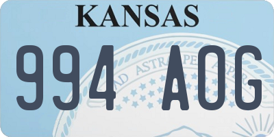 KS license plate 994AOG