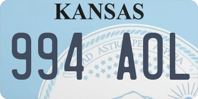 KS license plate 994AOL