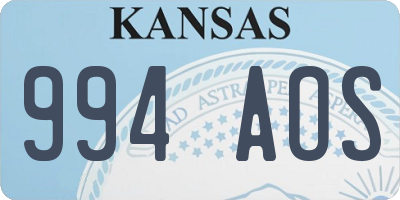 KS license plate 994AOS
