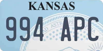 KS license plate 994APC