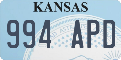 KS license plate 994APD