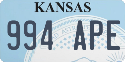 KS license plate 994APE