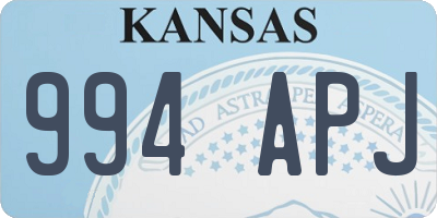 KS license plate 994APJ