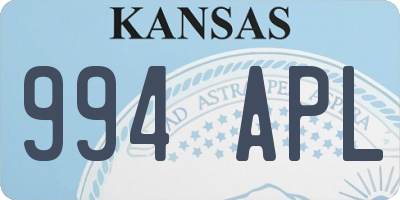 KS license plate 994APL