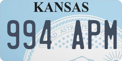 KS license plate 994APM