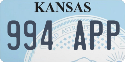 KS license plate 994APP