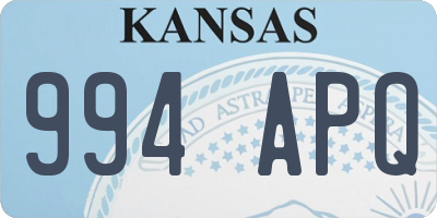 KS license plate 994APQ
