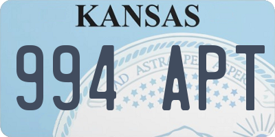 KS license plate 994APT