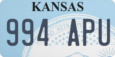 KS license plate 994APU