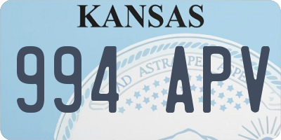 KS license plate 994APV