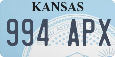 KS license plate 994APX