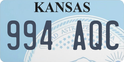 KS license plate 994AQC