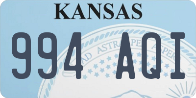 KS license plate 994AQI