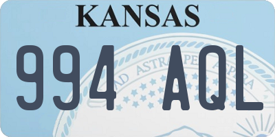 KS license plate 994AQL