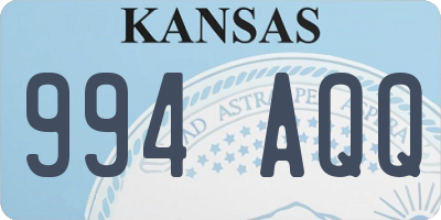 KS license plate 994AQQ