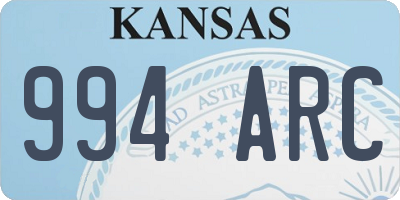 KS license plate 994ARC