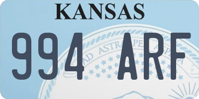 KS license plate 994ARF