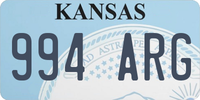 KS license plate 994ARG