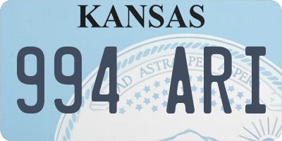KS license plate 994ARI