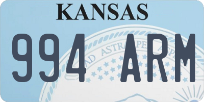 KS license plate 994ARM