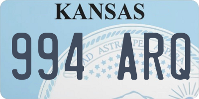 KS license plate 994ARQ