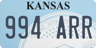 KS license plate 994ARR
