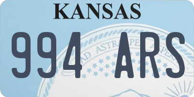 KS license plate 994ARS