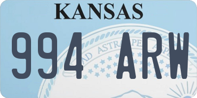 KS license plate 994ARW