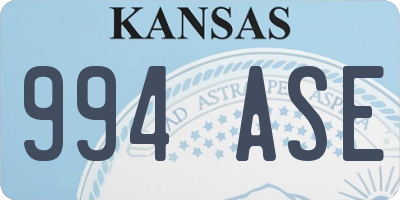 KS license plate 994ASE