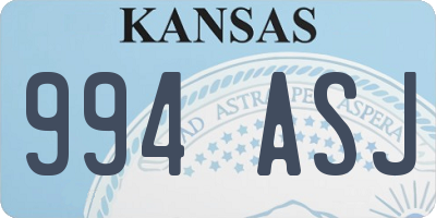 KS license plate 994ASJ