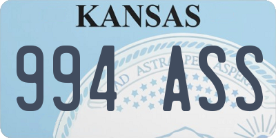 KS license plate 994ASS