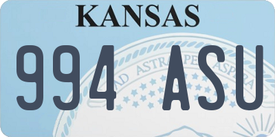 KS license plate 994ASU