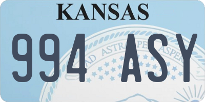 KS license plate 994ASY