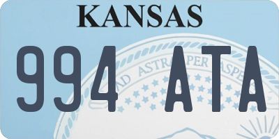 KS license plate 994ATA